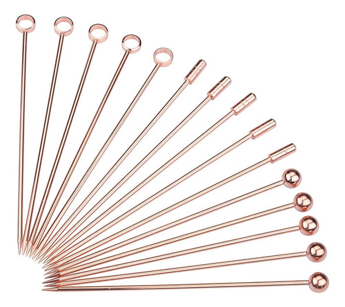 Puas Para Picada De Acero Inoxidable De 10 Cm Rosa 15 Pzas