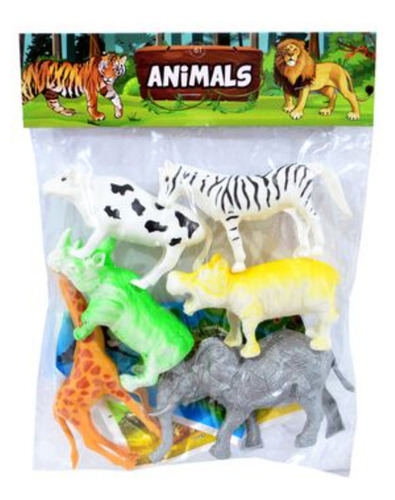 Set De Animales De La Selva 6 Piezas En Bolsa  - 50351
