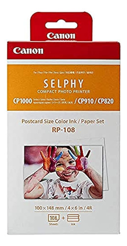 Set De Papel De Tinta Canon Color Rp-108, Compatible Con Sel