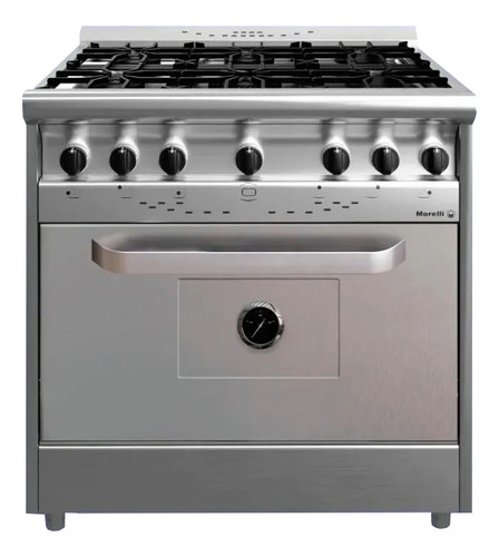 Imagen 1 de 1 de Cocina industrial Morelli Country 900 a gas 6 hornallas acero inoxidable puerta ciega 80L
