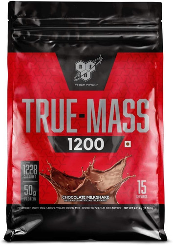 Suplemento en polvo BSN  True-Mass 1200 proteína sabor chocolate en bolsa de 4.71kg