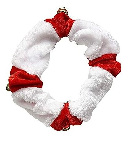 Midlee White/red Christmas Plush Bell Collar Qnjgx