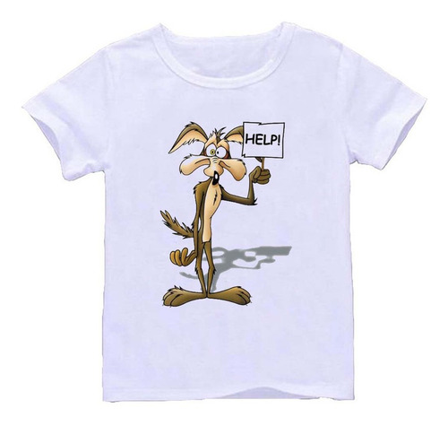 Remera Blanca Niños Coyote Correcaminos R2