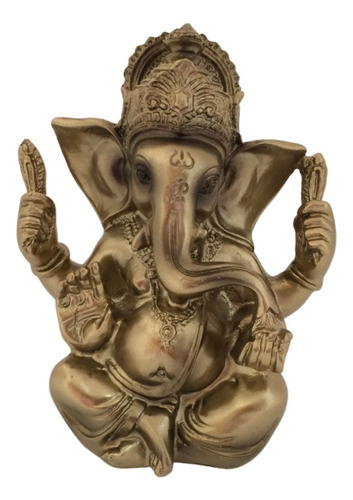 Ganesha Dourado Bronzeado Enfeite Decoração 11 Cm