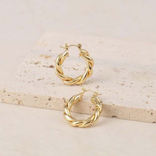 Paquete Para Regalar 9 Pares De Aretes Aro 14k Gruesos Dama