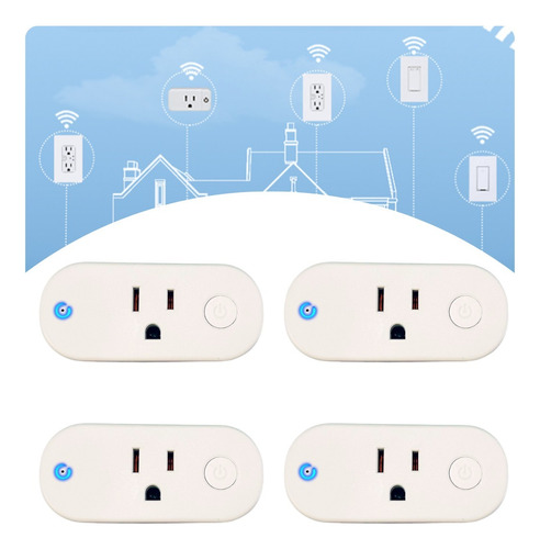 4pzs De Enchufe Inteligente Dosyu Color Blanco Contacto Smart Wifi Alexa Google