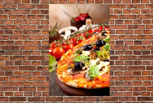 Vinilo Decorativo 60x90cm Pizza Pizzeria Comidas Resto M5