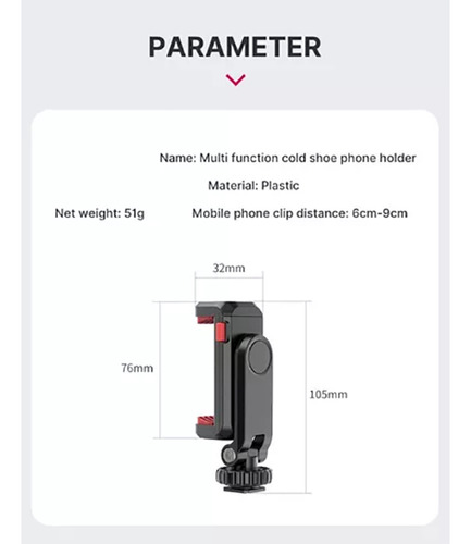 Soporte Para Celular Holder360°con Abrazadera Y Zapata Fría