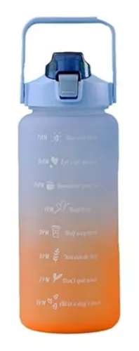 Kit de botellas motivacionales Squeeze de 2 litros y toalla facial Academia  naranja y azul