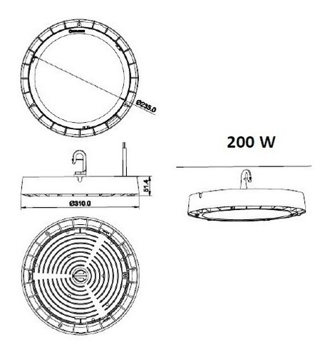Imagen 2 de 10 de Colgante Industrial Highbay Led Alta Potencia 200w Ledvance