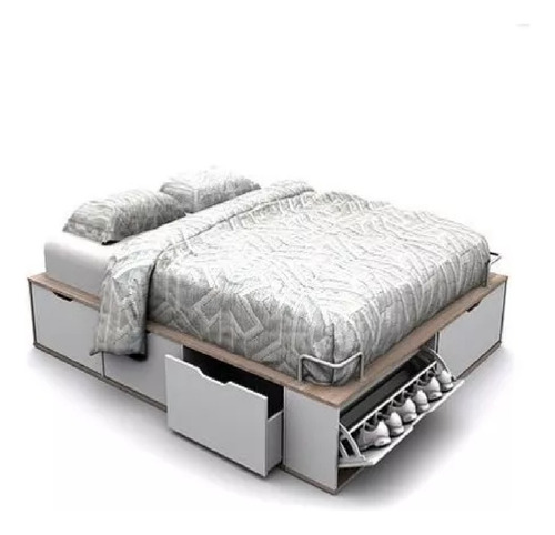 Cama Box Base Sommiers Multifuncion Cajones 170x210 Calidad