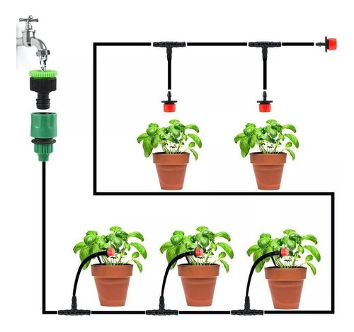 Kit Sistema De Riego Por Goteo Boquillas Jardin