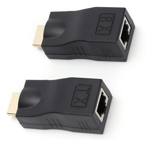 Adaptador De Señal Con Conectores Rj45, Negro A Alta Definic