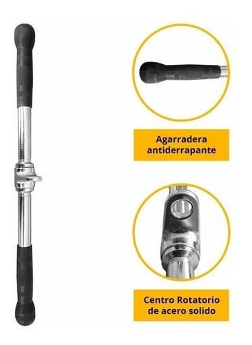 Agarre Polea Barra Recta Cromada Para Bíceps Y Tríceps