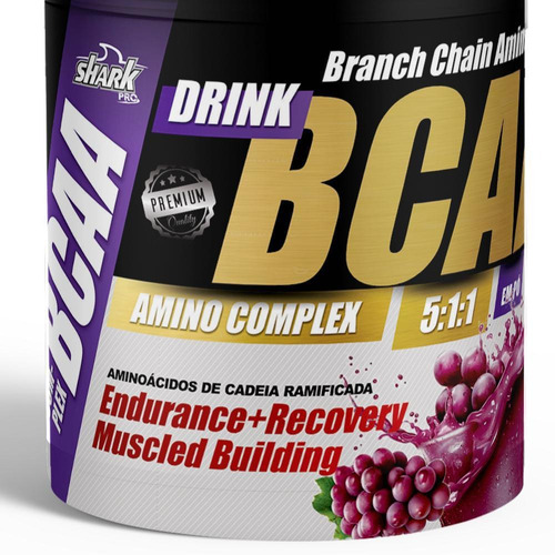 Bcaa Em Pó 5:1:1 Drink 300g - Shark Pro Suplemento Uva