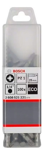 Bosch Punta Pozidriv 1x25mm 100 Unidades Caja Plastica