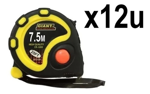 Cinta Métrica Giant 7,5 Mts Frenos  Engomada Reforzada X12u