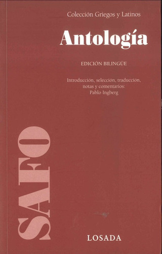 Antologia - Edicion Bilingue - Safo - Losada, De Safo. Editorial Losada, Tapa Blanda En Español