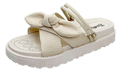Sandalias Con Nudo De Lazo Para Mujer, Suela Suave, Cómodas,