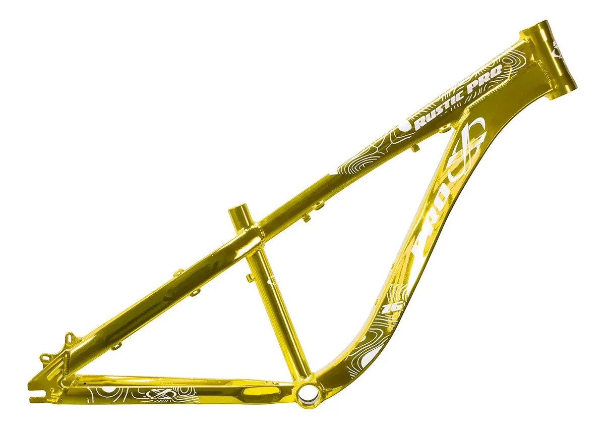 Quadro Bike Aro 26 Pro-x Rustic Pro Freeride Bicicleta Grau Wheeling Dourado