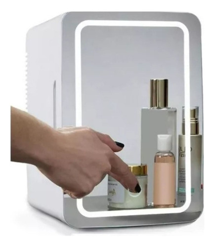 Mini Refrigerador Con Espejo Skincare 4 Litros Frio Y Calor