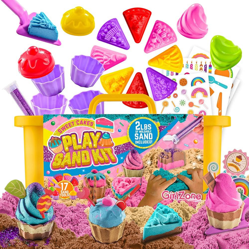 Girlzone Sweet Cakes Play Sand Kit, Fun Sand Box Toys Kit Co