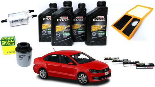 Kit De Afinación Vw Vento 1.6l 2018 Aceite Castrol Sint 5w30