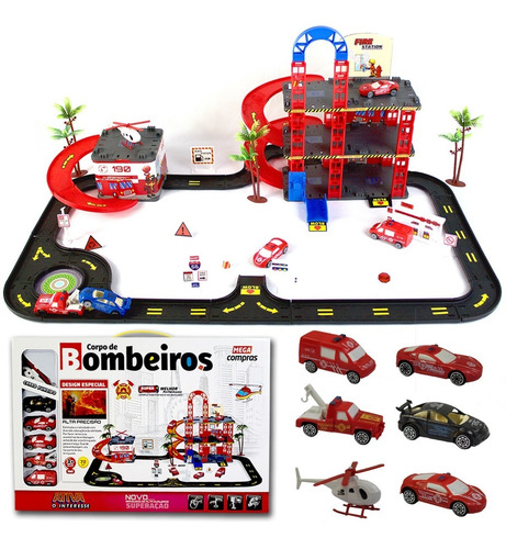 Imagem 7 de 10 de Hot Pista Plataforma Helicóptero Auto Posto Carrinhos