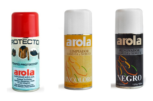 Combo Arola Protector + Limpiador + Renovador Gamuza  