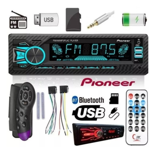Reproductor Pioneer Carro Usb Bluetooth Mp3 Radio 1din