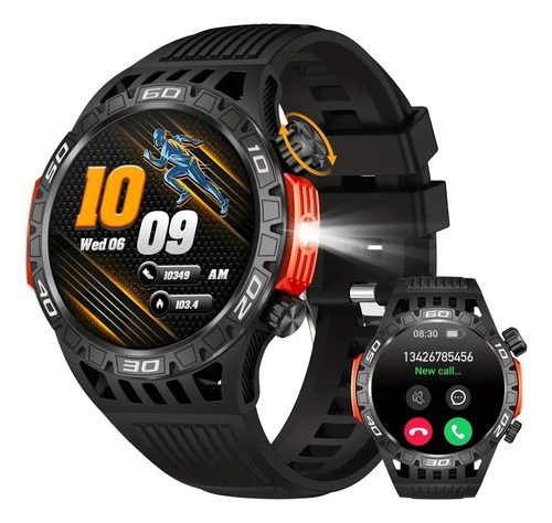 Reloj Inteligente Hombre Led Flashlight Bt Call Smart Watch