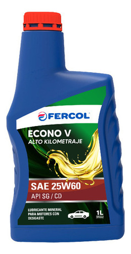 Aceite Fercol Alto Kilometraje Econo V 25w-60 1 L