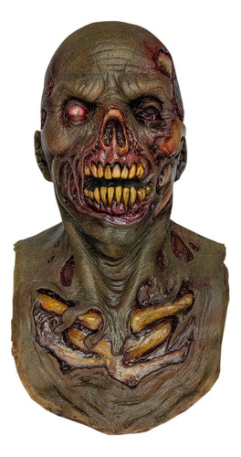 Máscara Zombie Stench Oktober Studios Disfraz Halloween Color Gris Oscuro