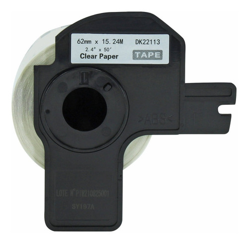 Etiqueta térmica compatible con Dk-22113 Ql-1100 Ql-500 710w, color de fondo semitransparente, letra negra