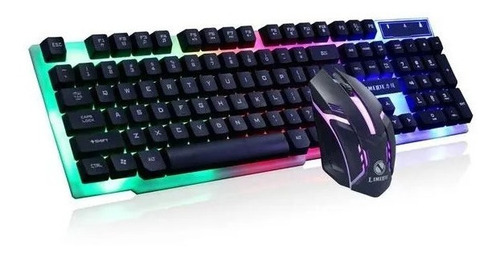Imagen 2 de 4 de Combo Kit Teclado + Mouse Gamer Gtx 300 Rgb Led Pc
