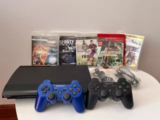 Playstation 3 Super Slim En Perfecto Estado, Con 10 Juegos.