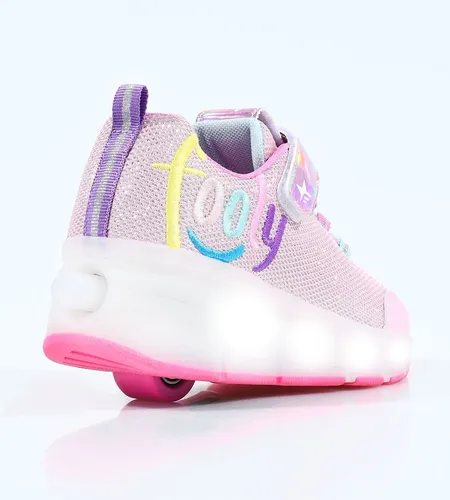 Zapatillas Footy Ruedas Roller Luz Led Recargable Usb Nena 17.077 5