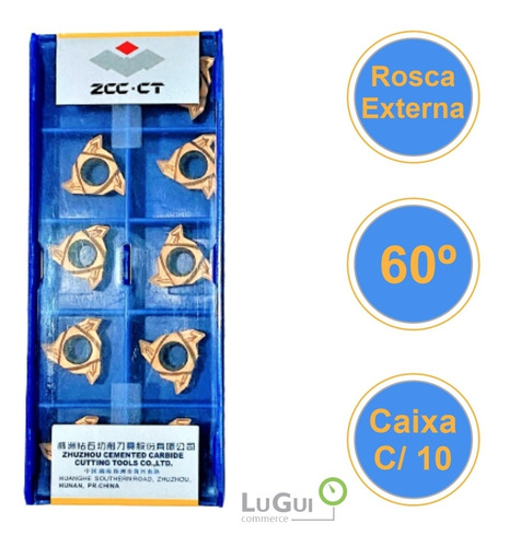 Imagem 2 de 3 de Inserto Pastilha Rt16 01w G60p Zcc Rosca Externa 60º P Torno