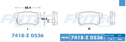 Balatas Trasero Honda Cr-v 2003 2.4l Fritec Semimetalicas