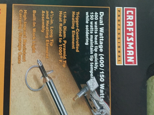 Imagen 3 de 3 de Soldador De Estaño Craftsman 400watss
