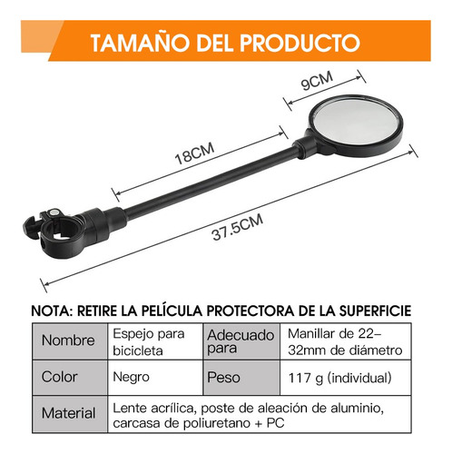 2 Piezas Espejos Para Bicicleta Retrovisores Y Motocicleta