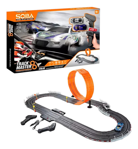 Pista De Auto Da Vueltas Escala 1:43 Track Master Color Negro