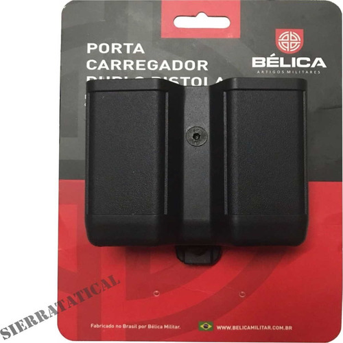 Porta Carregador Duplo Em Polímero Original Bélica Preto.