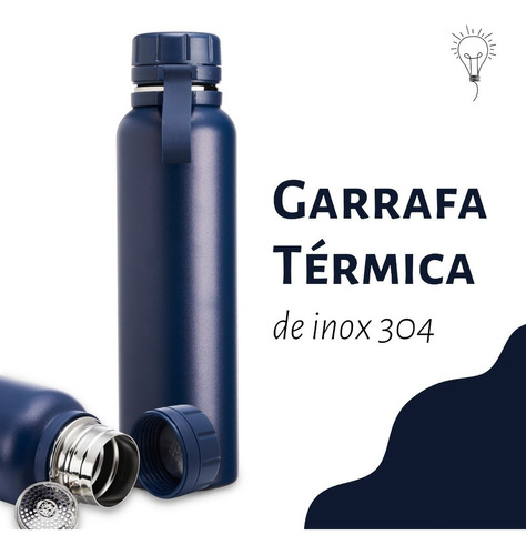 Garrafa Térmica Squeeze Academia Quente Frio Inox - 1 Litro Cor Preto