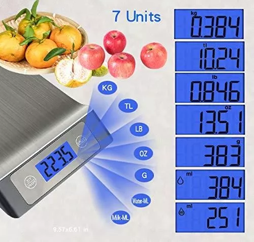 Bascula Digital De Peso Para Comida Gramos Y Onzas Hornear Medir Porciones  11lbs