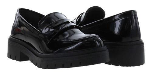 Mocasines Mujer De Superficie Charol Plataforma Chunky