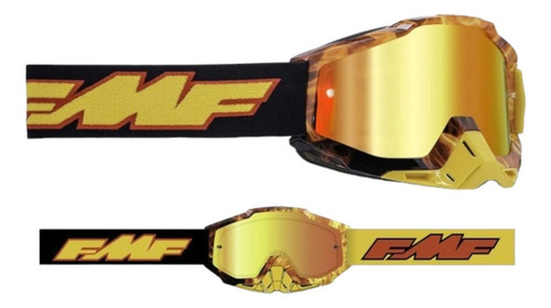Antiparra Fmf Powerbomb Goggle Spark - Mirror Red Lens - Lente Naranja Armazón Naranja Talle Unico