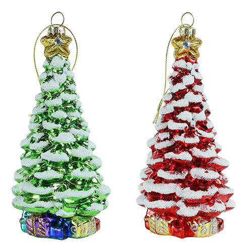 2 Uds Mini Colgante De Árbol De Navidad, Estatua De