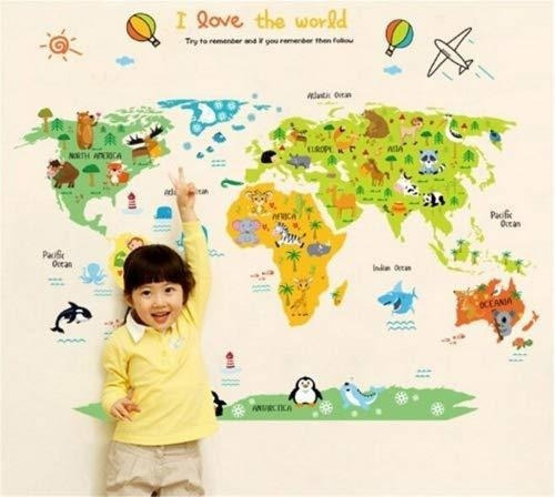 Pegatinas De Pared Con Diseño De Mapa Del Mundo