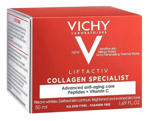 Crema Collagen Specialist Vichy Liftactiv día/noche para todo tipo de piel de 50mL